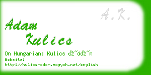 adam kulics business card